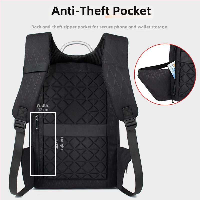 Hátizsák su apsauga nuo vagystės, kvėpuojanti, atspari vandeniui, dėvėjimuisi atspari medžiaga, USB įkrovimo jungtimi; vidinės kišenės nešiojamam kompiuteriui/tabletei/iPad