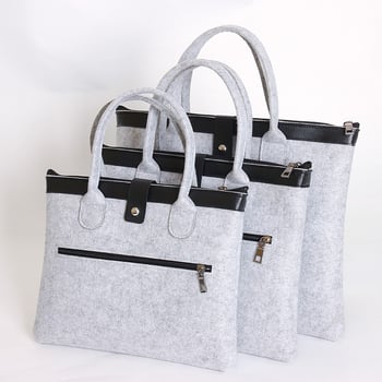 Filc laptop táska cipzárral, belsővel bélelt, cipzáras zsebbel, telefon- és igazolványzsebbel, lélegző, vízálló, lopás elleni, földrengésálló