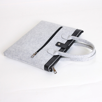 Filc laptop táska cipzárral, belsővel bélelt, cipzáras zsebbel, telefon- és igazolványzsebbel, lélegző, vízálló, lopás elleni, földrengésálló