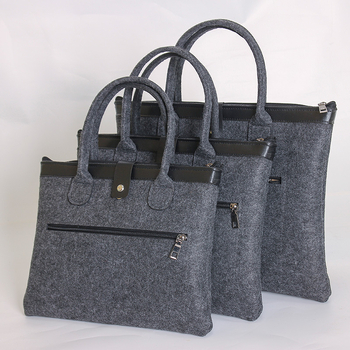 Filc laptop táska cipzárral, belsővel bélelt, cipzáras zsebbel, telefon- és igazolványzsebbel, lélegző, vízálló, lopás elleni, földrengésálló