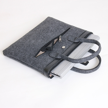 Filc laptop táska cipzárral, belsővel bélelt, cipzáras zsebbel, telefon- és igazolványzsebbel, lélegző, vízálló, lopás elleni, földrengésálló