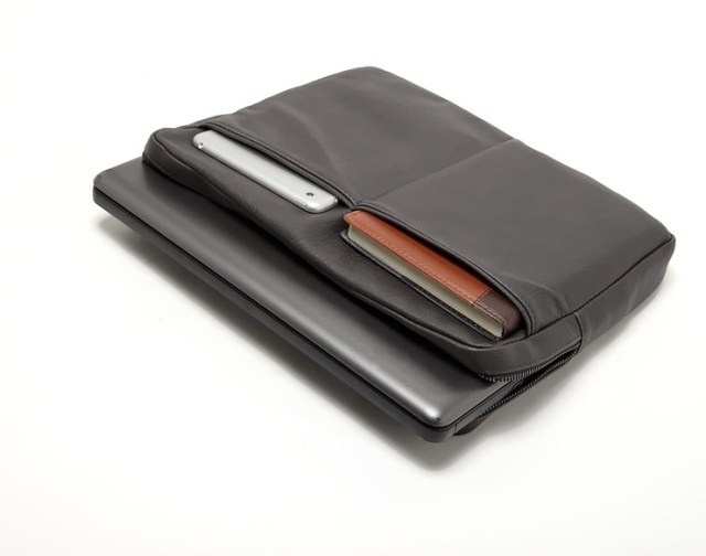 PU bőr táska tabletához és notebookhoz cipzárral, belső bélés, zipzáros zseb és telefon zseb, vízálló és kopásálló, modell HY-2016