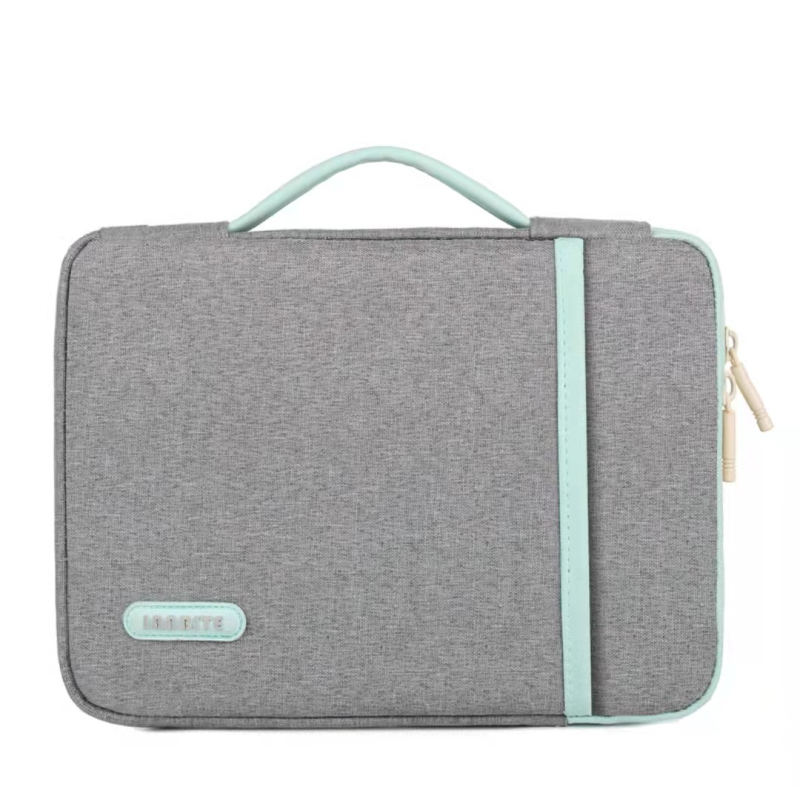 Obal na notebook s mäkkým uchom, polyester, zapínanie na zips, vodeodolný a odolný voči opotrebeniu, proti nárazom, vnútorná tmavá mriežková podšívka, pre obchodné cesty.