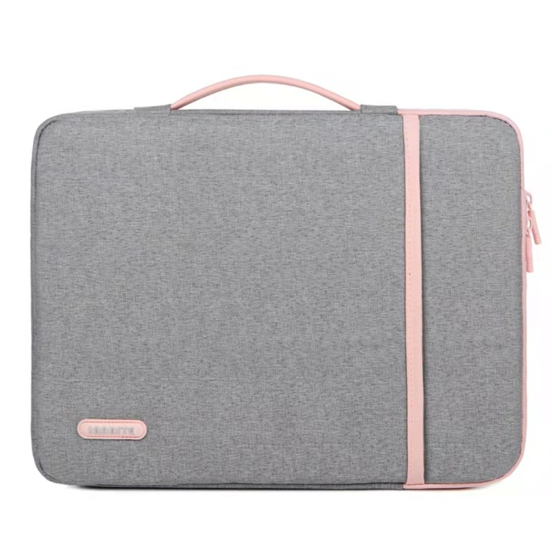 Obal na notebook s mäkkým uchom, polyester, zapínanie na zips, vodeodolný a odolný voči opotrebeniu, proti nárazom, vnútorná tmavá mriežková podšívka, pre obchodné cesty.