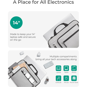 Τσάντα λάπτοπ με πολλαπλά διαμερίσματα, μεγάλη χωρητικότητα, ανθεκτική σε σεισμούς σχεδίαση, Oxford ύφασμα, φερμουάρ