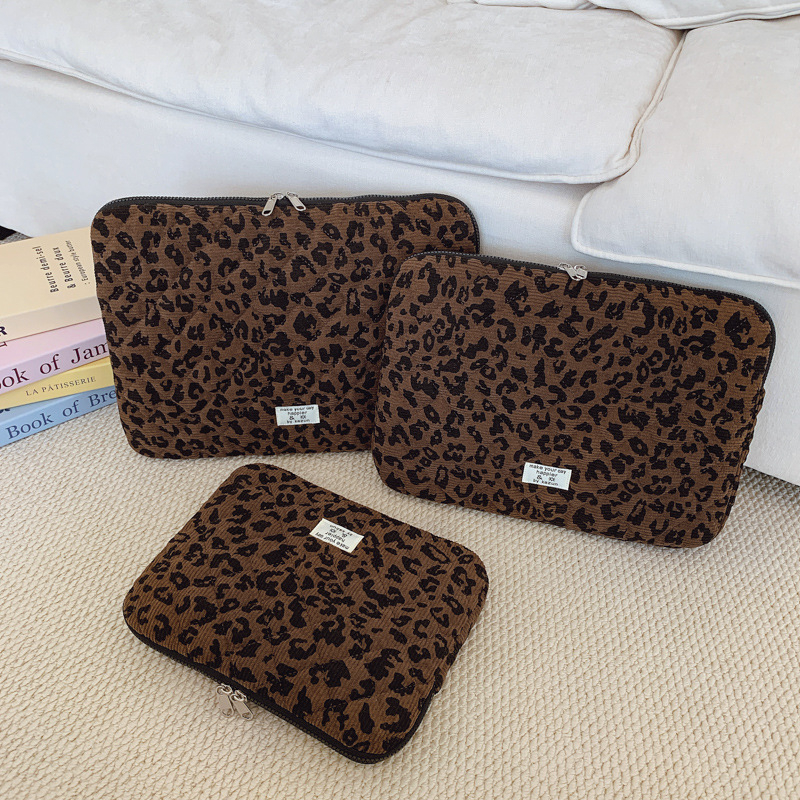 Torbica za laptop s leopard printom, otporan materijal, poliesterova podstava, ulični stil