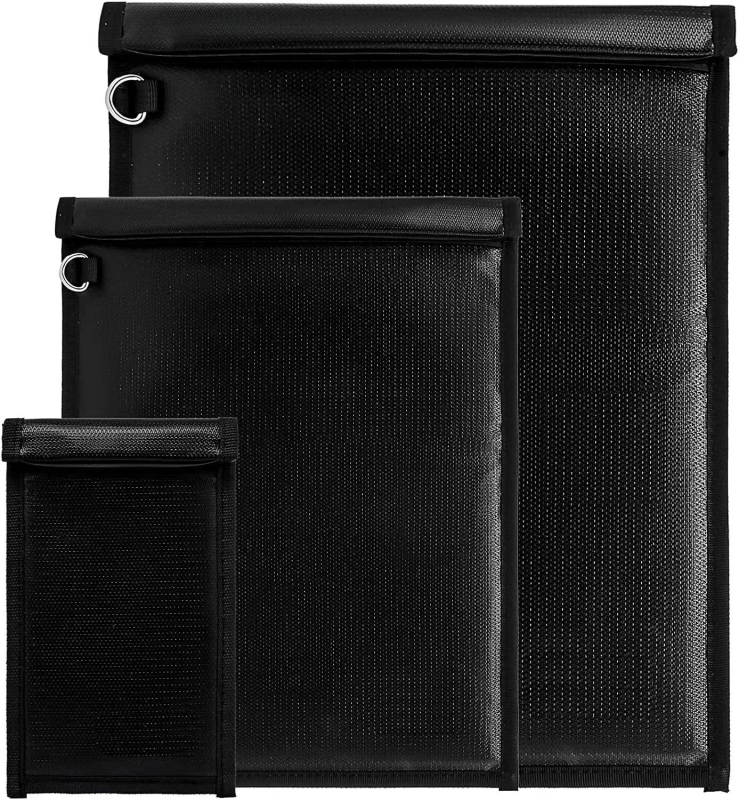 Dokument torba od fiberglass, otporna na vatru, vodootporna i EMI zaštita, stil clutch, s lancanom ručkom, Velcro zatvaranje
