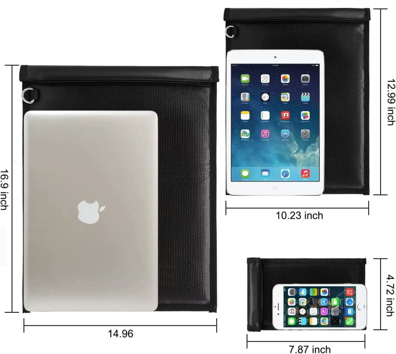 Dokument torba od fiberglass, otporna na vatru, vodootporna i EMI zaštita, stil clutch, s lancanom ručkom, Velcro zatvaranje