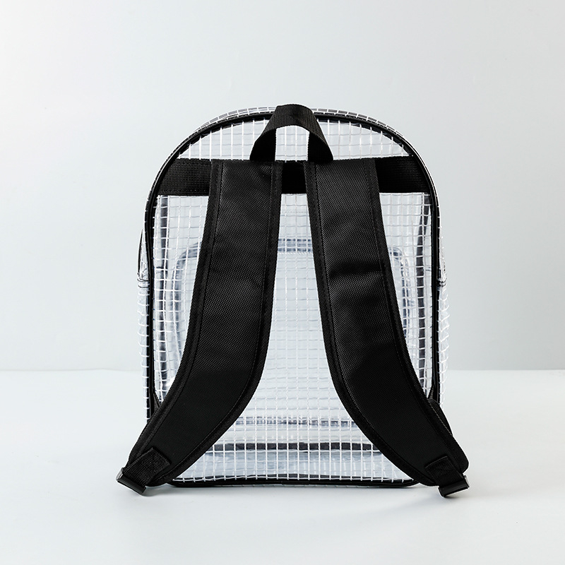 Átlátszó PVC szerszámtáska hátizsákkal, anti-sztatikus és pormentes rács mintázattal, cipzárral, vízálló és kopásálló, teherbírás max. 10 kg