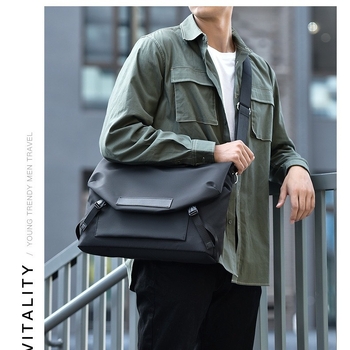 ORSON Minimalistička vodootporna torba za prijenosno računalo, crossbody, velika kapaciteta, za 16-inčni laptop, za studente