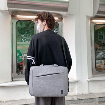 Unisex torba za laptop preko ramena od najlona, velika kapaciteta, pretinac za 17-inčni laptop, zatvarač, više pretinaca, mekana ručka