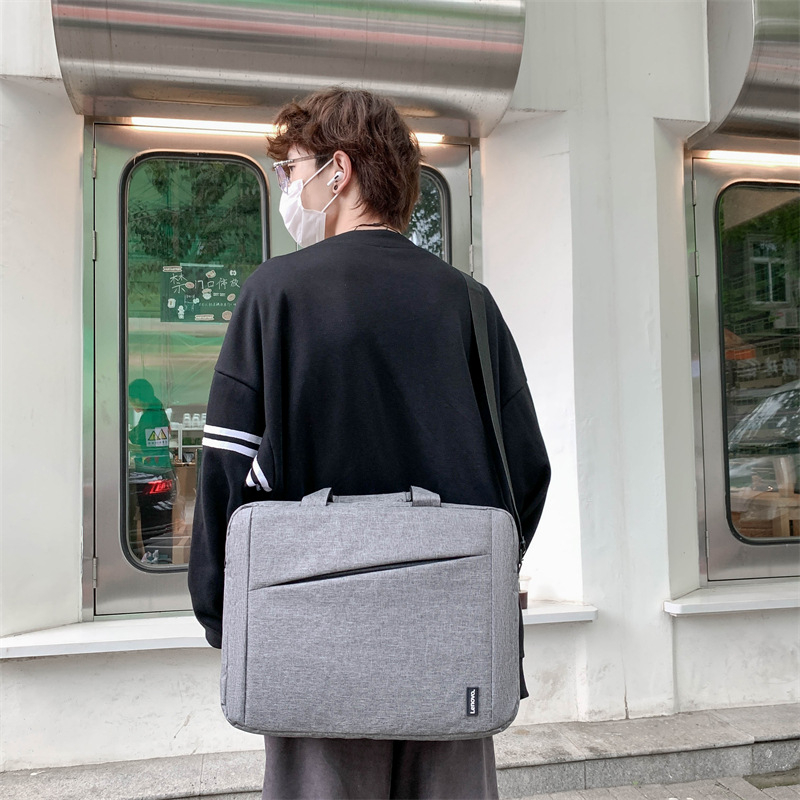Unisex torba za laptop preko ramena od najlona, velika kapaciteta, pretinac za 17-inčni laptop, zatvarač, više pretinaca, mekana ručka
