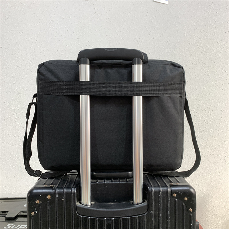 Unisex torba za laptop preko ramena od najlona, velika kapaciteta, pretinac za 17-inčni laptop, zatvarač, više pretinaca, mekana ručka