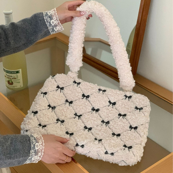 Geantă pentru notebook din pluș, model animal, căptușeală din poliester, unisex, primăvara 2025