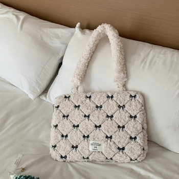 Geantă pentru notebook din pluș, model animal, căptușeală din poliester, unisex, primăvara 2025