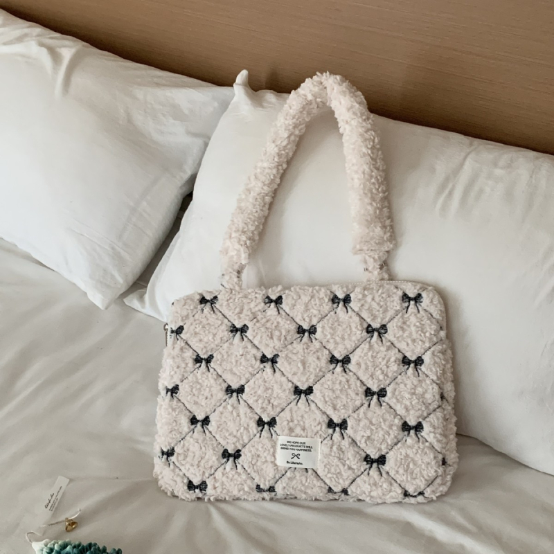 Geantă pentru notebook din pluș, model animal, căptușeală din poliester, unisex, primăvara 2025