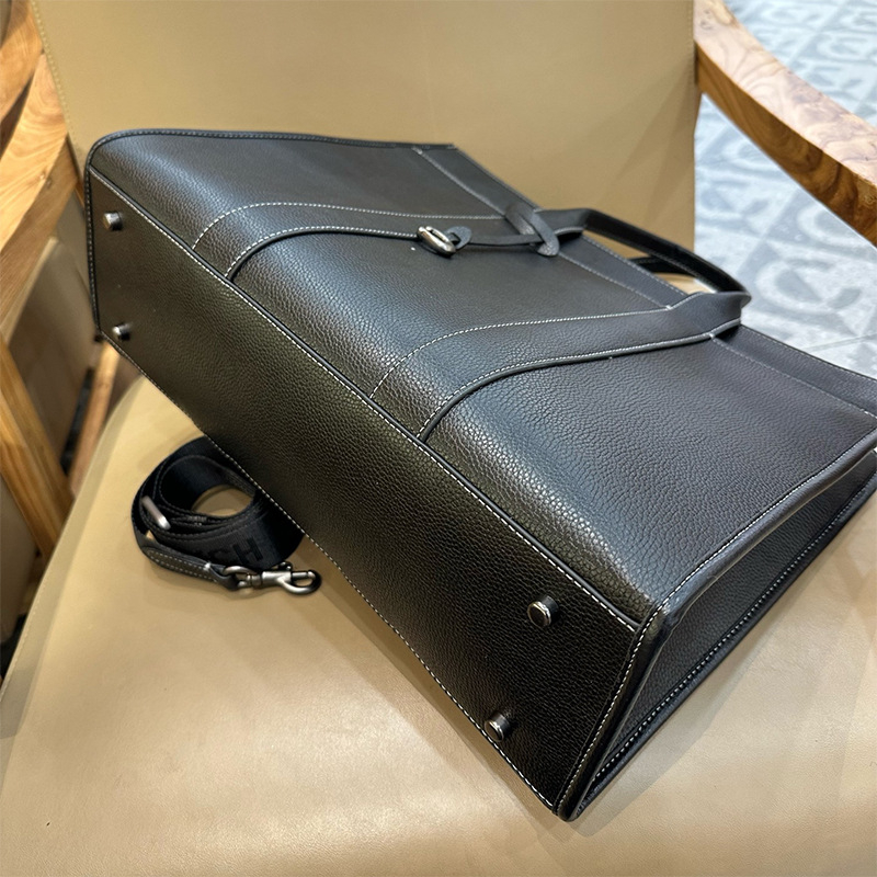 Geantă de afaceri din piele pentru bărbați, cu model floral vintage, impermeabilă, extensibilă, căptușeală poliester, ideală pentru călătorii de afaceri