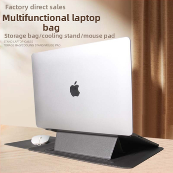 Jinfengxin PU kožená taška na notebook, vodotesná a odolná voči nárazom, skladateľný dizajn, PU podšívka, unisex