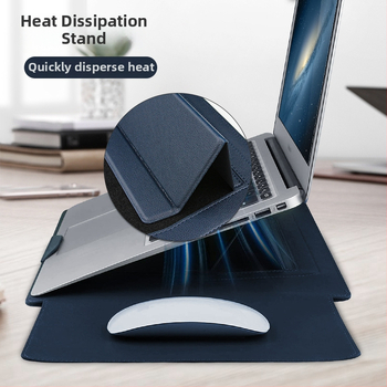 Jinfengxin PU kožená taška na notebook, vodotesná a odolná voči nárazom, skladateľný dizajn, PU podšívka, unisex