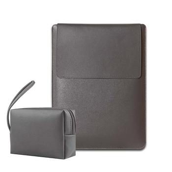 Geantă pentru laptop Jinfengxin din PU, impermeabilă și rezistentă la șocuri, design pliabil, căptușeală PU, unisex