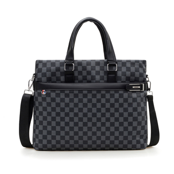 Unisex torba za laptop od PU kože s kariranim uzorkom, otporna na habanje, podstava od poliester