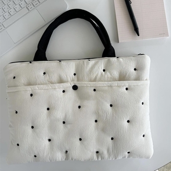 Saint Concubine husă pentru iPad și laptop, model animal cu buline quiltate, exterior din bumbac și căptușeală din bumbac, unisex