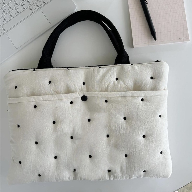 Saint Concubine husă pentru iPad și laptop, model animal cu buline quiltate, exterior din bumbac și căptușeală din bumbac, unisex