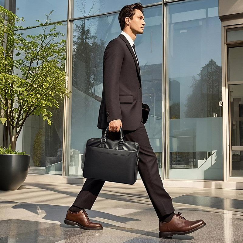 Katypaul geantă de laptop business, impermeabilă, ultraușoară, material PU, Primăvara 2025, unisex