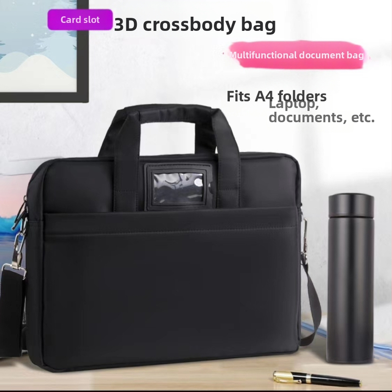 Taška na notebook z Oxford textílie, obchodná taška, unisex, polyesterová výstelka, jednobarevný vzor