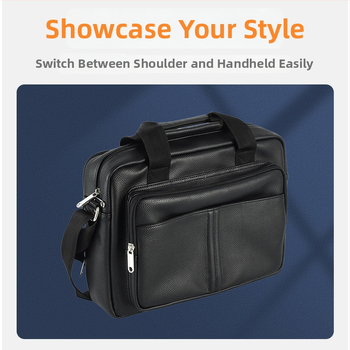 Geantă pentru laptop – stil Business Elite, Material PU, respirabilă, impermeabilă, antibacteriană, capacitate extensibilă