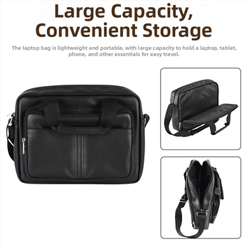 Geantă pentru laptop – stil Business Elite, Material PU, respirabilă, impermeabilă, antibacteriană, capacitate extensibilă