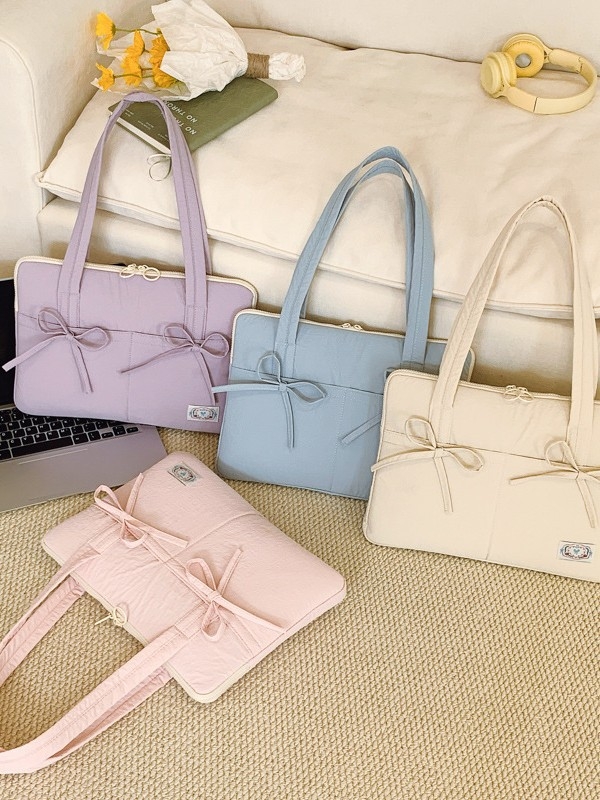 Blings geantă pentru laptop – protecție anti-seismică, material nylon, lansare primăvara 2025, stil proaspăt și dulce, model monocrom