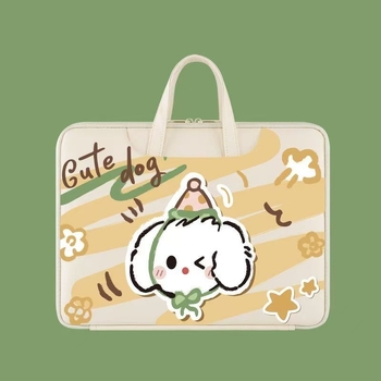 Taška na notebook s dizajnom mačky z kreslených postáv, dvojité použitie – do ruky alebo cez rameno, PU materiál, vodeodolná, odolná voči opotrebeniu, proti otrasom, unisex