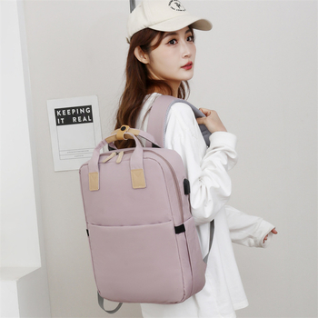 Unisex casual ruksak s potpisom loga, pretinac za prijenosno računalo, Oxford materijal, kapacitet ispod 20L, prozračan, zakrivljene naramenice