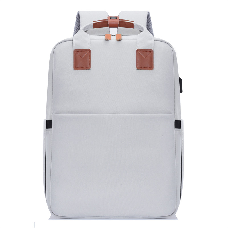 Unisex casual ruksak s potpisom loga, pretinac za prijenosno računalo, Oxford materijal, kapacitet ispod 20L, prozračan, zakrivljene naramenice