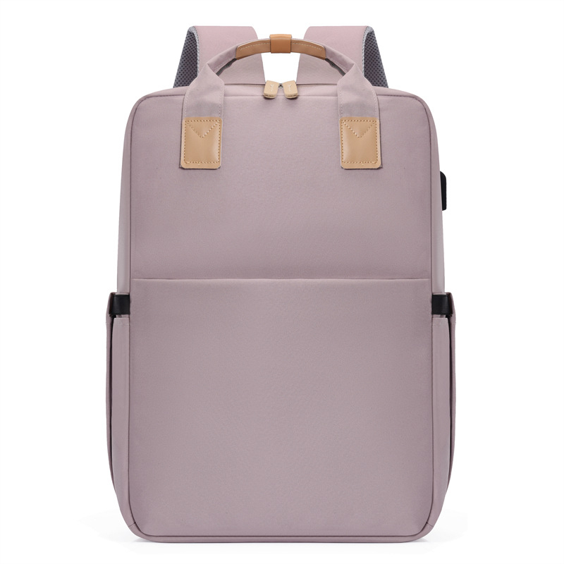 Unisex casual ruksak s potpisom loga, pretinac za prijenosno računalo, Oxford materijal, kapacitet ispod 20L, prozračan, zakrivljene naramenice