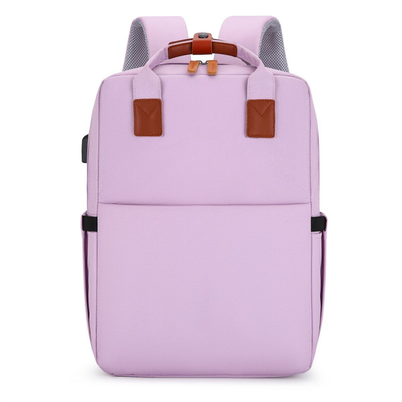 Unisex casual ruksak s potpisom loga, pretinac za prijenosno računalo, Oxford materijal, kapacitet ispod 20L, prozračan, zakrivljene naramenice