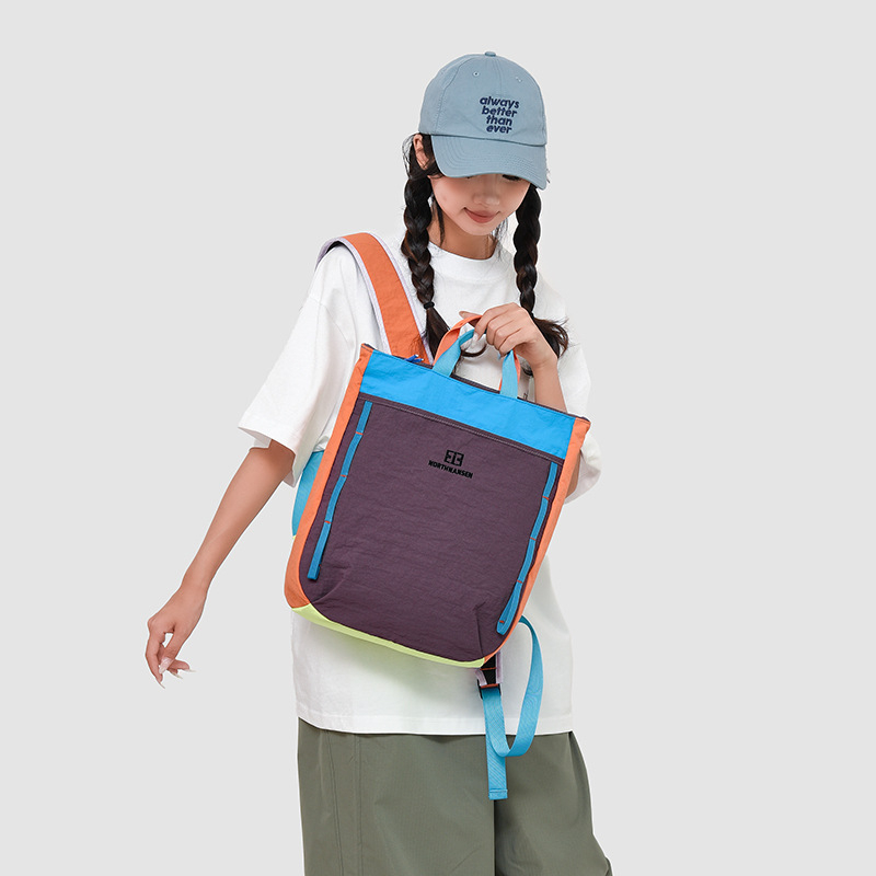 Ruksak za laptop za svakodnevnu upotrebu i putovanja, najlon, kapacitet 20–35 L, podstava poliester, uzorak Color Blocking, odvojiva ramenska traka