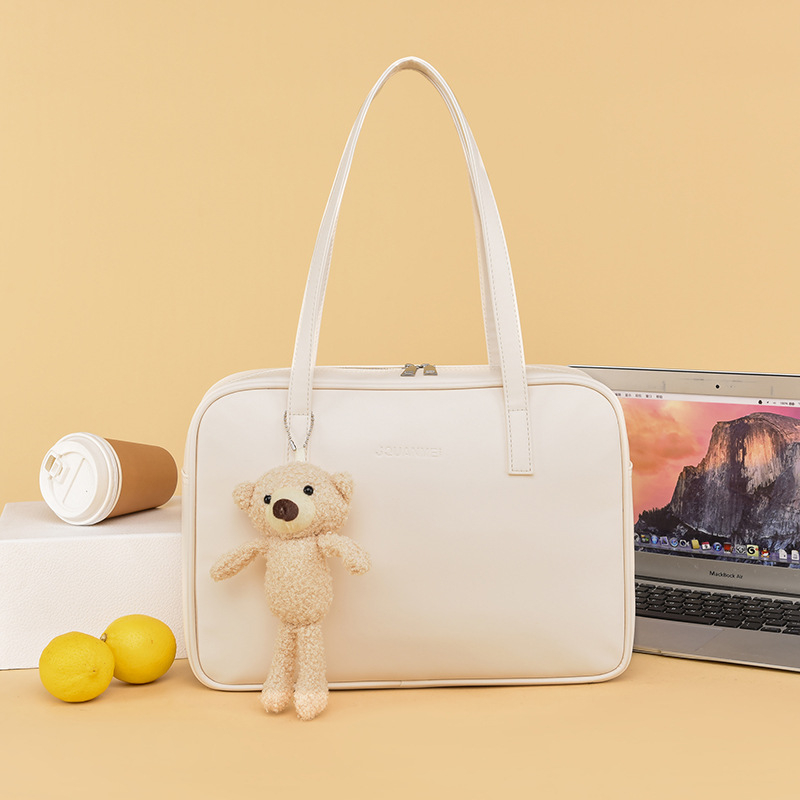 Geantă pentru laptop cu curea de umăr din PU, rezistentă la apă, antișoc, anti-furt, design ergonomic pentru purtare pentru femei