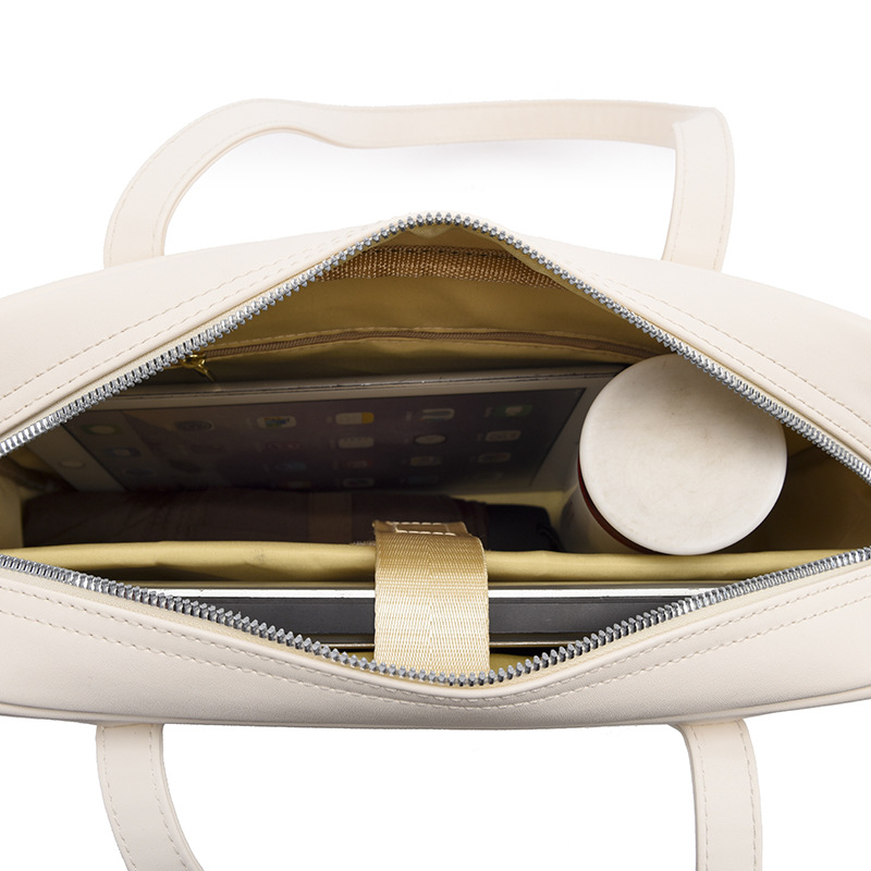 Geantă pentru laptop cu curea de umăr din PU, rezistentă la apă, antișoc, anti-furt, design ergonomic pentru purtare pentru femei