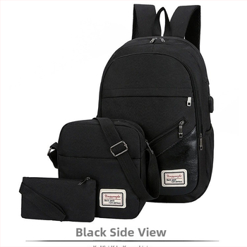 Ruksak od Oxford platna za poslovni laptop, 3-djelni set, veliki kapacitet, unisex, za putovanja, s USB priključkom