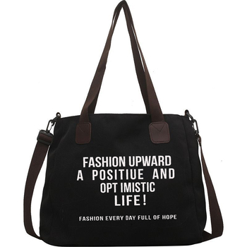 Geantă Tote din pânză pentru studente - formă orizontală pătrată, închidere cu fermoar, căptușeală din poliester, strat interior inclus