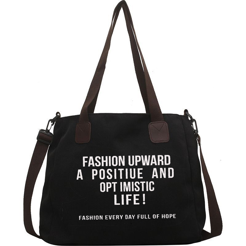 Geantă Tote din pânză pentru studente - formă orizontală pătrată, închidere cu fermoar, căptușeală din poliester, strat interior inclus