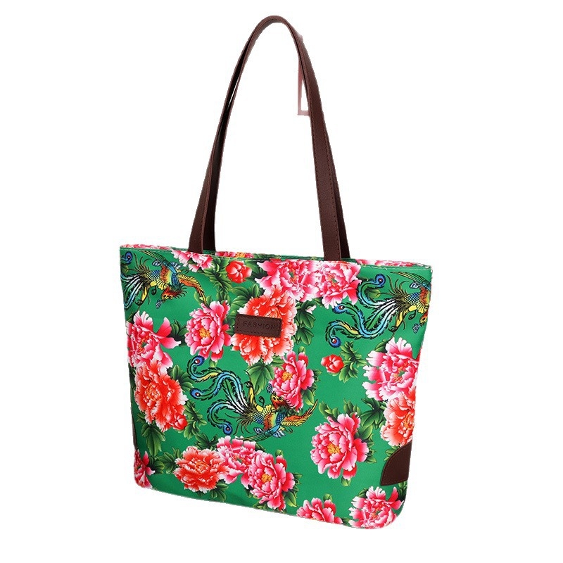 Geantă de pânză cu fermoar, formă orizontală pătrată, buzunare interne pentru telefon, documente și laptop, bretele duble