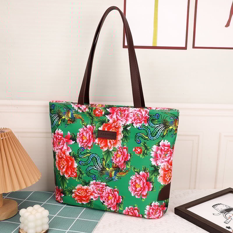 Geantă de pânză cu fermoar, formă orizontală pătrată, buzunare interne pentru telefon, documente și laptop, bretele duble