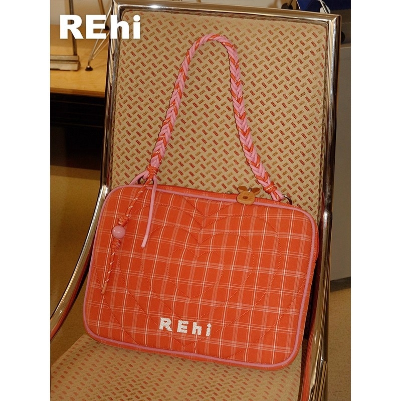 Geantă MacBook cu model inimă, design original, material bumbac, căptușeală poliester, stil proaspăt și dulce, lansare primăvară 2025