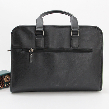Férfi üzleti aktatáska PU bőrből, egyszínű, belső poliészter bélés, vízálló, ideális üzleti utazásokhoz