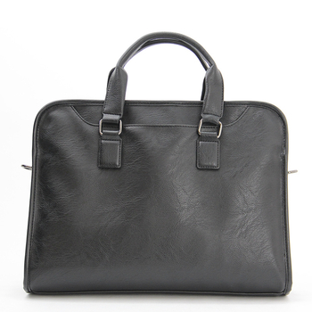Férfi üzleti aktatáska PU bőrből, egyszínű, belső poliészter bélés, vízálló, ideális üzleti utazásokhoz