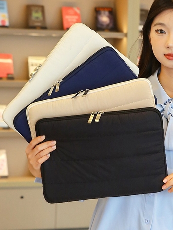 Θήκη λάπτοπ από νάιλον συμβατή με Apple, ultra-light, επένδυση από βαμβάκι, μονόχρωμο σχέδιο, στυλ νεανικός φοιτητής (Άνοιξη 2025)