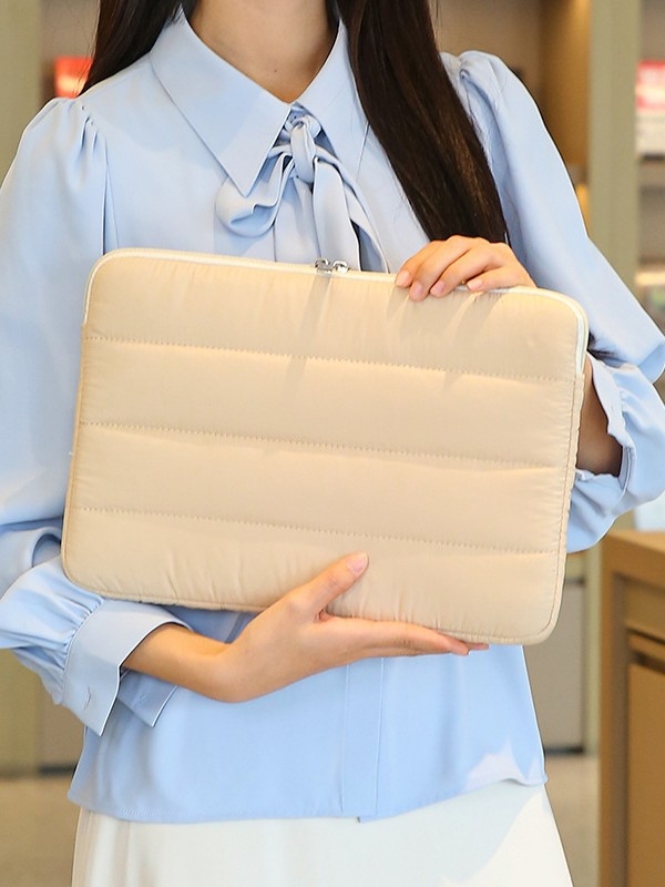 Θήκη λάπτοπ από νάιλον συμβατή με Apple, ultra-light, επένδυση από βαμβάκι, μονόχρωμο σχέδιο, στυλ νεανικός φοιτητής (Άνοιξη 2025)